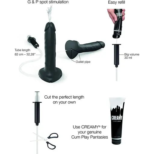 Фалоімітатор, що кінчає Strap-On-Me Squirting Cum Dildo Realistic Black - фото 2