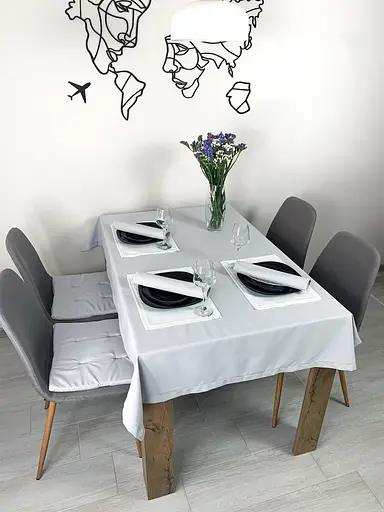 Водоотталкивающая cкатерть однотон 180х110 см Серый - фото 9