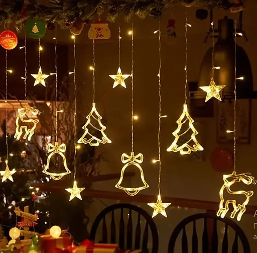 Гирлянда светодиодная штора LED Technology Рождественская 138 led 2.5 м ширина Warm White - фото 2