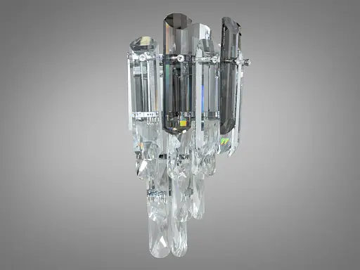 Класичне бра з кришталю на 2 лампи, колір хром - фото 2