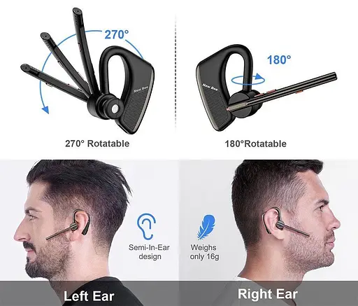Бездротова Bluetooth гарнітура New Bee M50 з шумозаглушенням і захисним кейсом - фото 7
