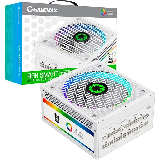 Блок живлення GameMax 1300W ATX3.1 80+ Platinum RGB White (RGB-1300 WH (ATX3.0/3.1 PCIe5.) - фото 2