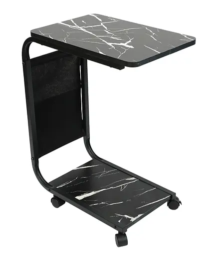 Приставний столик на колесах Fabrika BRAIN Marble Black  - фото 3