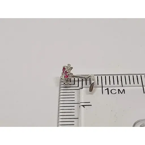 Срібна сережка-пірсинг в ніс Dear. 1041.4С Рожевий - фото 3