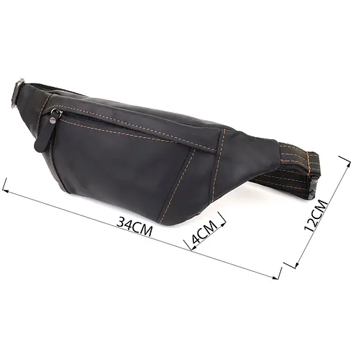 Стильна сумка-бананка для чоловіків із натуральної вінтажної шкіри SHVIGEL 34х12х4 см sum0027508 - фото 3