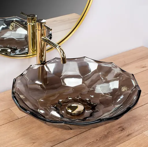 Умивальник Rea Arctic Black накладний REA-U5068, Прозорий - фото 2