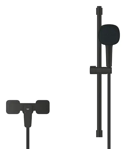 Смеситель для душа с душевым гарнитуром Grohe Cubeo 1018252430 Черный матовый - фото 2