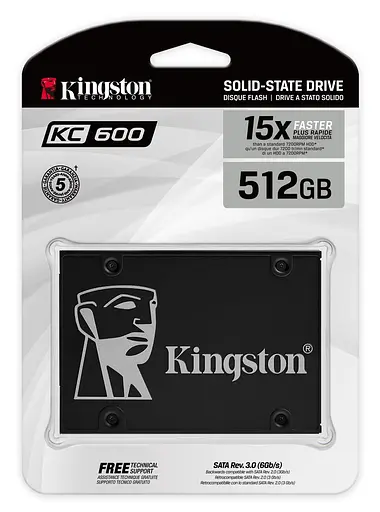 Накопитель SSD 512GB Kingston KC600 2.5 SATAIII 3D TLC (SKC600/512G) - фото 4