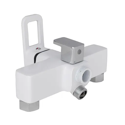 Смеситель для ванны Lidz Wawel 005 с поворотным изливом (c душевым гарнитуром) (k35) LDWAW005WHI45399 White Белый - фото 3