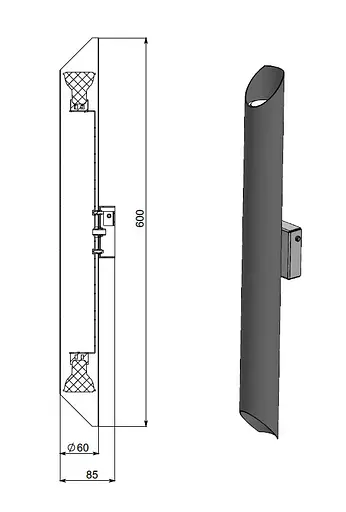 Настіннe бра Lean Tube, PikArt арт. 23673 Коричневий - фото 2