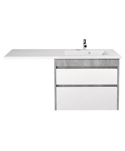 Тумба Мойдодир Polo Loft 80-U Adam 140 R Сірий підвісна з крилом над пральною машиною Цемент матовий - фото 2