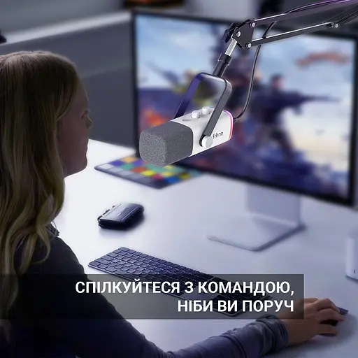 Мікрофон динамічний Fifine AM8TW USB/XLR White (AM8TW) - фото 6