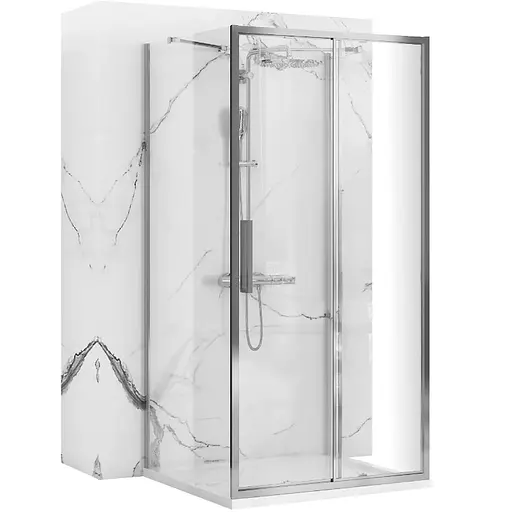 Душевая кабина Rea Rapid Slide 130x90 chrome пристенная REA-KPL-09110, Универсальная, прозрачная, хром - фото 1