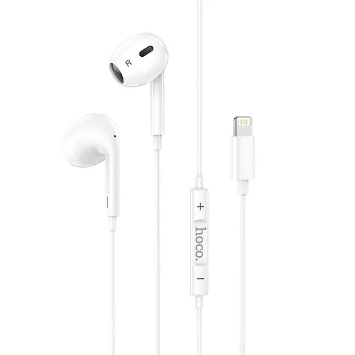 Навушники HOCO M1 Max crystal earphones for iP with mic White - фото 1