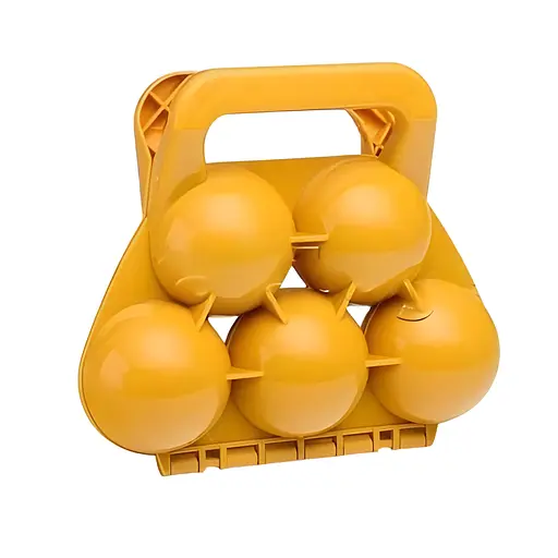 Детский снежколеп на 5 снежков "WToys" TK 2559-71, пластиковый, желтый