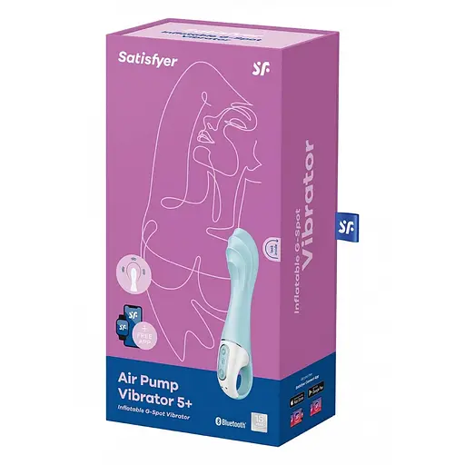 Вібратор Satisfyer Air Pump Vibrator 5+ 21 см блакитний - фото 6