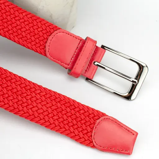 Ремень-резинка женский PS-35008 (100 см) красный плетеный - фото 4