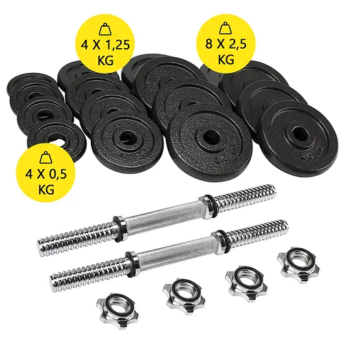 Гантелі металеві Cornix 2 x 15 кг набірні, в кейсі Black XR-0442 - фото 4