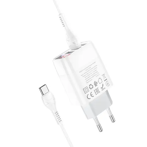 Зарядний пристрій Hoco C93A 3 USB-порти з екраном набір із кабелем Type-C - фото 6