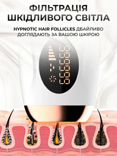 Фотоепілятор жіночий IPL епілятор лазерний портативний компактний 5 рівнів інтенсивності епіляції фотоепілятори для всього тіла - фото 6