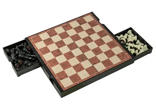 Настольная игра CAYRO Магнитные шахматы-шашки-нарды с отсеками для хранения фигур (поле 24x24 см) (446) - фото 2