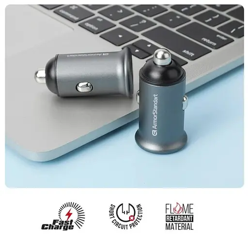 Автомобильное зарядное устройство для ArmorStandart 20 W Type-C+USB (ARM65439) серый - фото 3