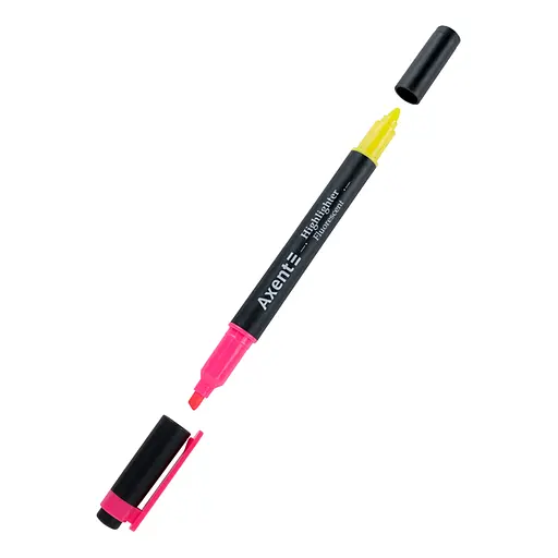 Набор маркеров Axent Highlighter Dual 2534-A клиновидный 2-4 мм 12 шт. розовый/желтый (2534-10-A)