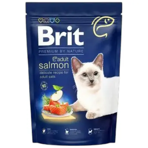 Сухий корм Brit Premium Cat by Nature Adult Salmon для кішок із лососем, 1500 г