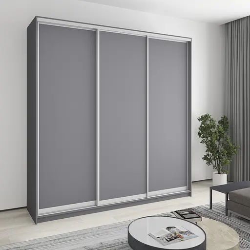 Шкаф-купе трехдверный MebelStar Комбо AL 3ДСП 230x60x240 см Антрацит (MBS-2045)