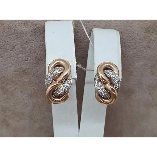 Золотые серьги Харьковская ювелирная фабрика с фианитами. 6458 - фото 4