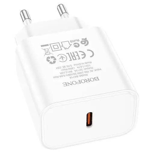 МЗП Borofone BA71A PD20W (1USB-C) Білий