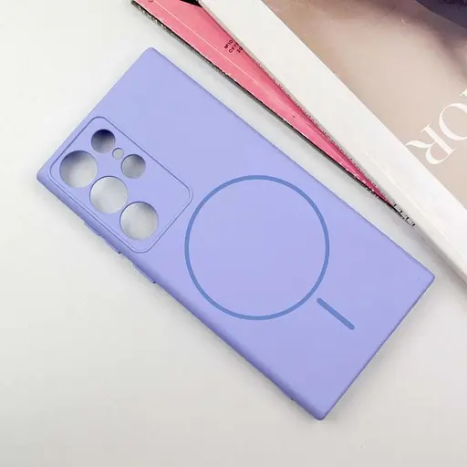 Чехол Silicone Cover Lakshmi Full Camera (AA) with MagFit для Samsung Galaxy S23 Ultra Сиреневый / Dasheen - фото 2