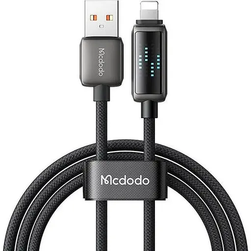 Кабель Mcdodo LED Display USB-A to Lightning Data Cable 1.2 м Чорний