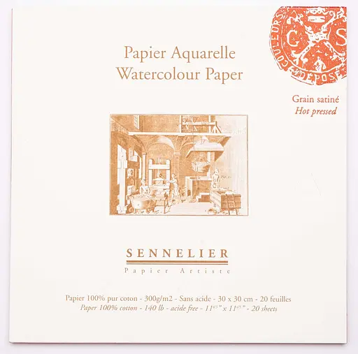 Склейка для акварели Sennelier, 20 листов, горячее прессование, 300 г/м, 30x30 см. - фото 6