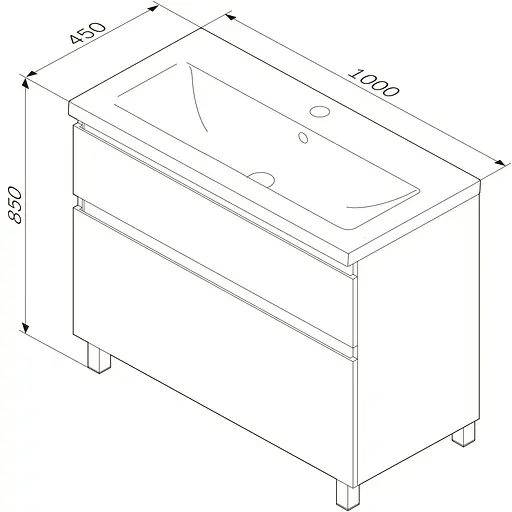 Тумба з умивальником AM.PM Hit 100 см графіт матовий M93A-FSX01002-WC01002GM38 Графіт - фото 11
