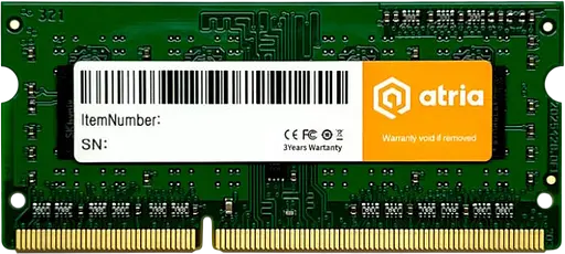 Оперативна пам'ять Atria 4GB SODIMM DDR3 1600MHz (UAT31600CL11SLK1/4)