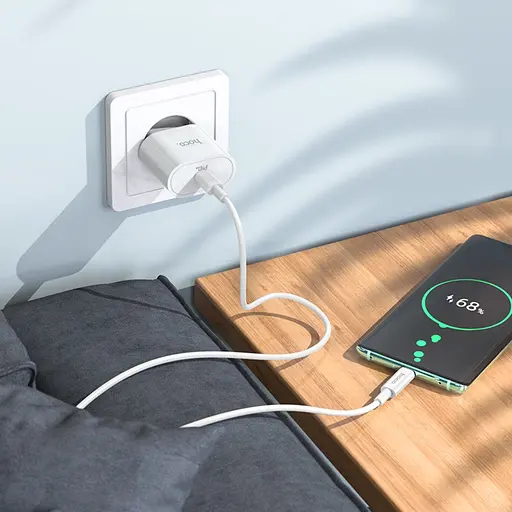 Зарядний пристрій Hoco C94A Type-C PD 20W білий + кабель Type-C to Type-C - фото 2