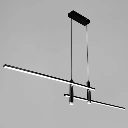 Видовжена люстра у чорному геометричному корпусі 120 см | Арт. K29-1200 BK | Line F - фото 8