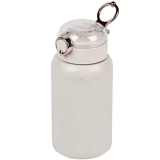 Термос-поїлка Stenson MT-5351 з ручкою та трубочкою на кнопці 500 мл Сірий - фото 1