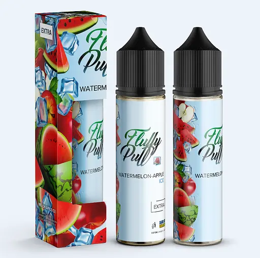 Набор компонентов для самозамеса солевой заправки Fluffy Puff 60 мл Арбуз Яблоко лед 0-50 мг (17660)