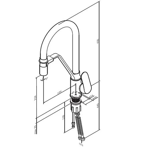 Змішувач для кухні на дві води Am.Pm Like black F8007822 Чорний матовий - фото 7