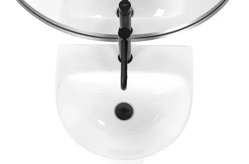 Умивальник Rea Rita slim монолітний білий REA-U9901, Білий - фото 2