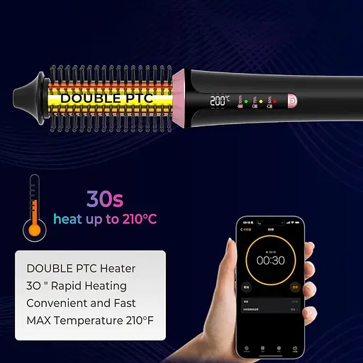 Щітка для випрямлення та завивки UKLISS Thermal Brush Cordless 3 в 1 22 мм - фото 5