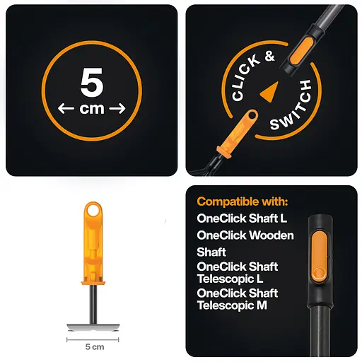 Сапка ручная 2-в-1 Fiskars OneClick 5 см, 3 зуба (1080695) - фото 2