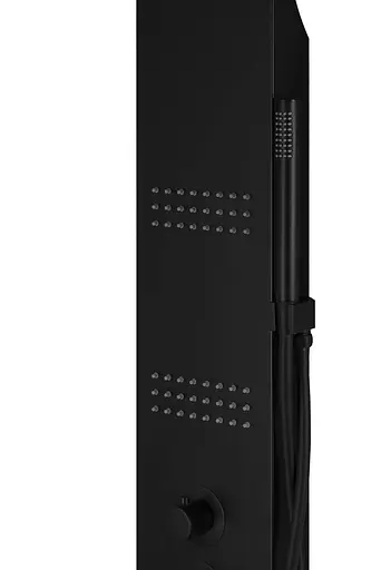 Душова панель Corsan Kaskada black з виливом A014MBLW, Чорний матовий - фото 3