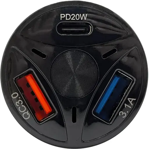 Автомобільний зарядний пристрій XON UniLink Type-C 20W PD20 + QC3.0 + 5V/3.1A Black (5060948063449) - фото 2
