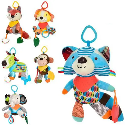 Підвіска на коляску, 31 см, тварина, шуршить, брязкальце, плюш, 11x18x9 см (В асортименті) - фото 2