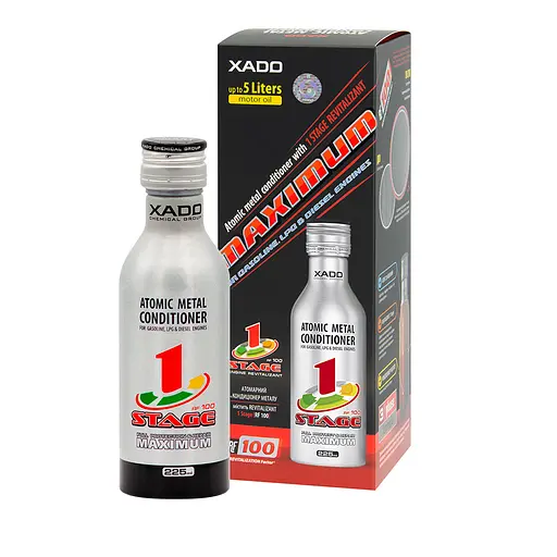 Атомарный кондиционер металла Xado 1 Stage Maximum для восстановления двигателя с ревитализантом 225мл(XA 40212_3) - фото 1