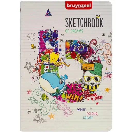 Блокнот у лінійку  Bruynzeel NOTEBOOK 13х21см 140г/м2 80 л бежево-білий