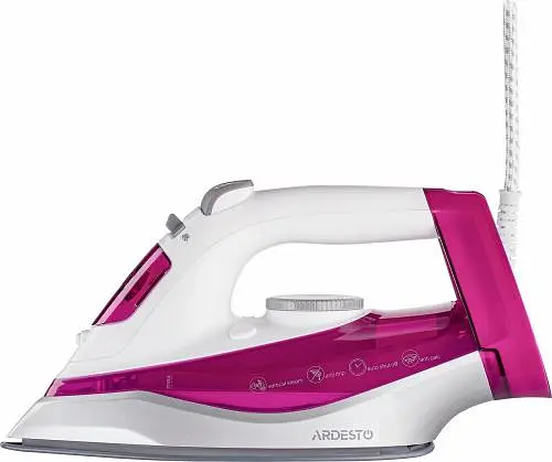 Утюг Ardesto IR-C2230-BUR, White/Purple, 2200 Вт, керамика, паровой удар, резервуар 300 мл, защита от кальцинации, антикапля, плавная регулировка мощности пара, автоматическое отключение, мерный стакан для воды, горизонтальное отпаривание - фото 3